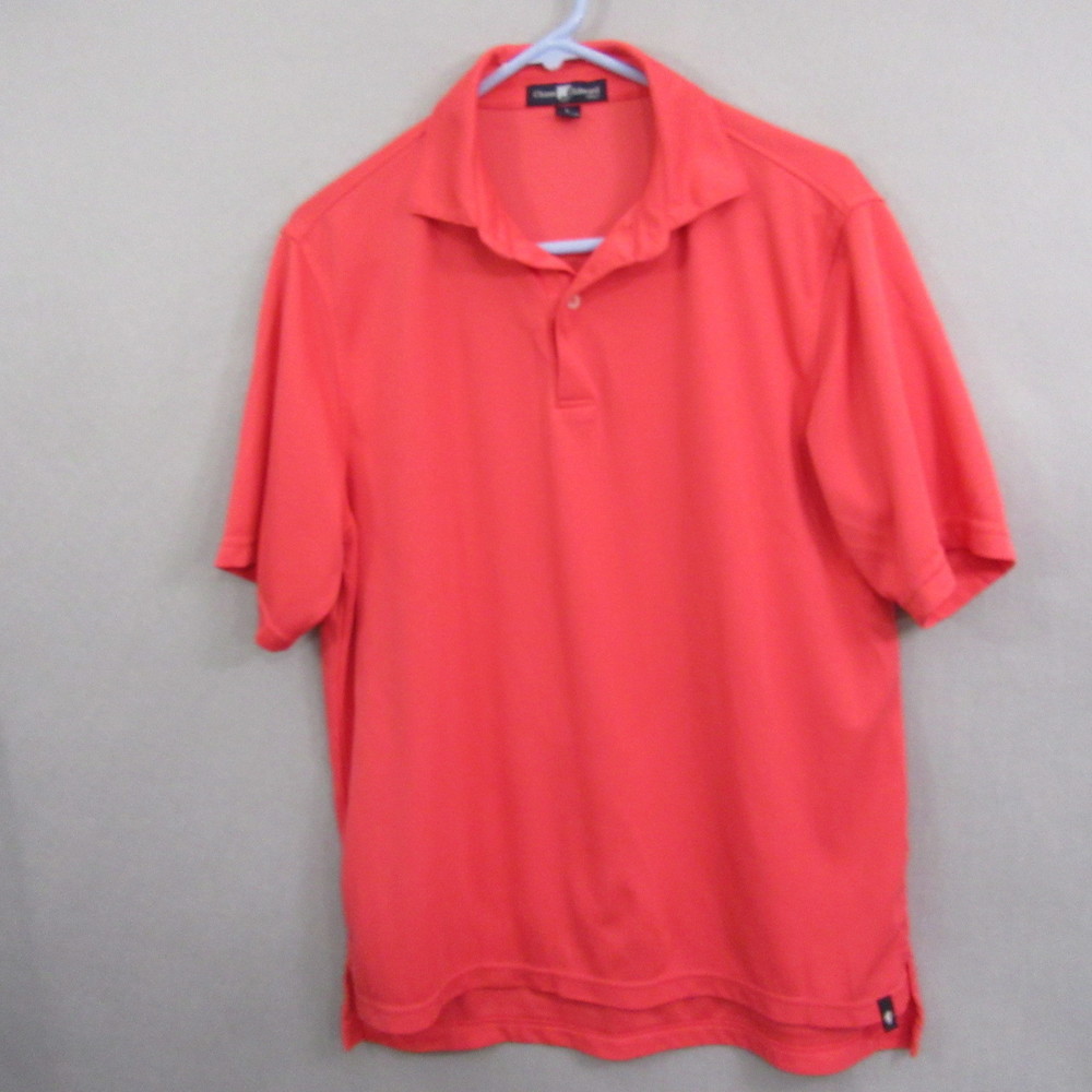 Chase Edward Mens Golf Polo Shirt L Salmon Pink Short Sleeve 100%